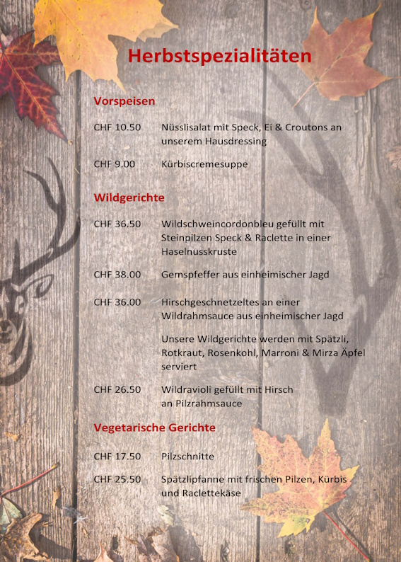 Herbstspezialitäten